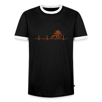SR500 TX500 Heartbeat orange - Men's Ringer Shirt - black/white - Front - AI Model Female 172 light (172cm) & AI Model Male 178 light (178cm)