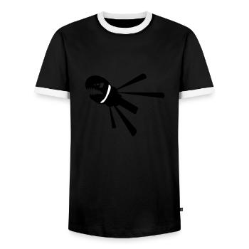 Haidüse - Männer Kontrast-T-Shirt - Schwarz/Weiß - Vorne - AI Model Female 172 light (172cm) & AI Model Male 178 light (178cm)