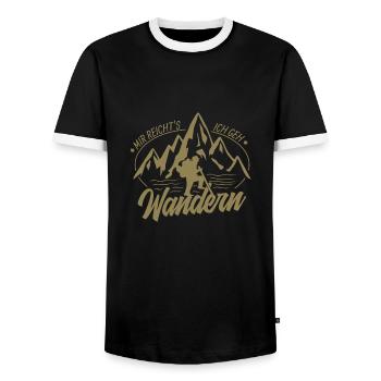 Wandern mir reicht's ich geh wandern Berg 2 - Männer Kontrast-T-Shirt - Schwarz/Weiß - Vorne - AI Model Female 172 light (172cm) & AI Model Male 178 light (178cm)