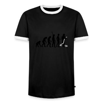 evolution_feuerwehr_b_2c - Männer Kontrast-T-Shirt - Schwarz/Weiß - Vorne - AI Model Female 172 light (172cm) & AI Model Male 178 light (178cm)
