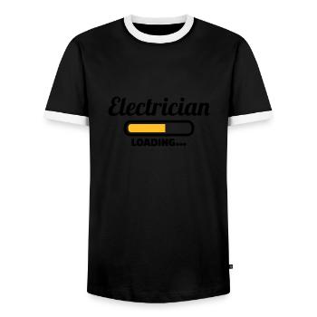 Électricien - T-shirt contrasté Homme - noir/blanc - Devant - AI Model Female 172 light (172cm) & AI Model Male 178 light (178cm)