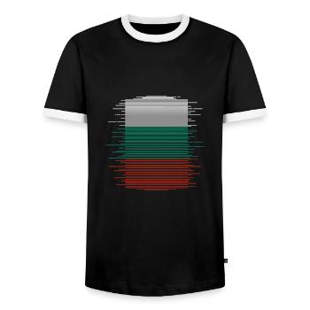 Bulgaria Flag Bulgarian Flag Golden Sands - Men's Ringer Shirt - black/white - Front - AI Model Female 172 light (172cm) & AI Model Male 178 light (178cm)