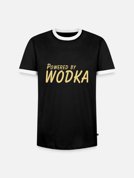 powered by wodka - Männer Kontrast-T-Shirt - Schwarz/Weiß