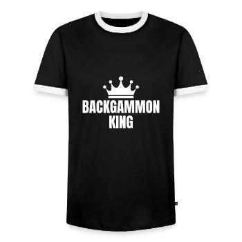 Backgammon Roi - T-shirt contrasté Homme - noir/blanc - Devant - AI Model Female 172 light (172cm) & AI Model Male 178 light (178cm)