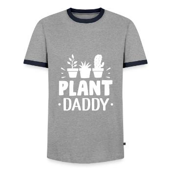 Papa végétal - T-shirt contrasté Homme - gris/marine  - Devant - AI Model Female 172 light (172cm) & AI Model Male 178 light (178cm)