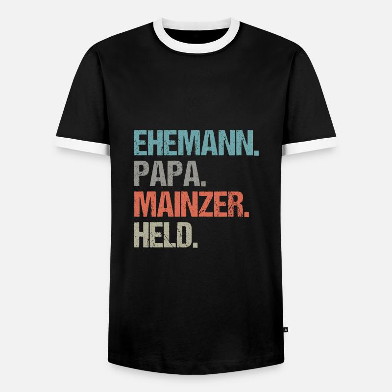 Ehemann Papa Held Mainzer - Männer Kontrast-T-Shirt - Schwarz/Weiß