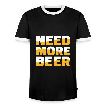 Need More Beer - Men's Ringer Shirt - black/white - Front - AI Model Female 172 light (172cm) & AI Model Male 178 light (178cm)