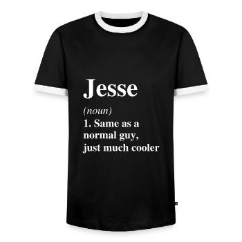 Jesse Définition Cool Nom Dire Cadeau - T-shirt contrasté Homme - noir/blanc - Devant - AI Model Female 172 light (172cm) & AI Model Male 178 light (178cm)