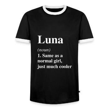 Luna Definition Cool Name Saying Gift - Men's Ringer Shirt - black/white - Front - AI Model Female 172 light (172cm) & AI Model Male 178 light (178cm)