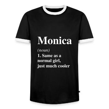 Monica Definition Cool Name Saying Gift - Men's Ringer Shirt - black/white - Front - AI Model Female 172 light (172cm) & AI Model Male 178 light (178cm)