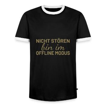 Nicht Stören bin im Offline Modus - Männer Kontrast-T-Shirt - Schwarz/Weiß - Vorne - AI Model Female 172 light (172cm) & AI Model Male 178 light (178cm)
