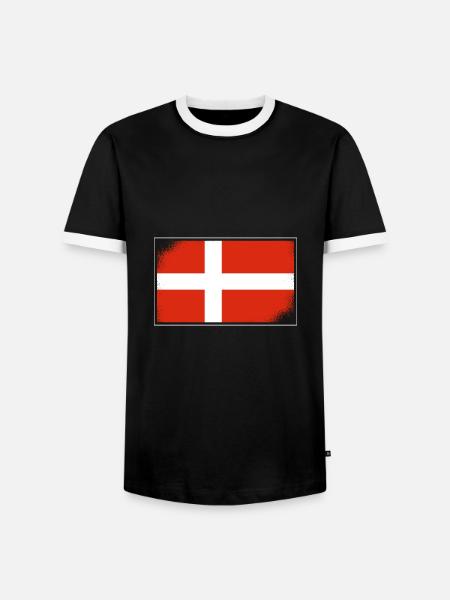 Danmarks flag Skandinavien Danske Flag Rejser - Herre kontrast-T-shirt - sort/hvid