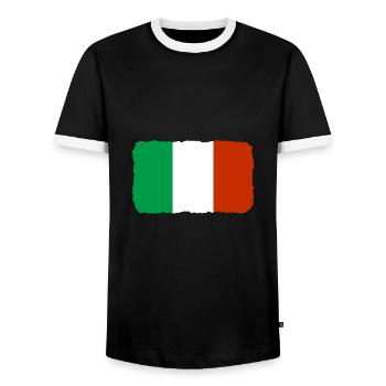 Drapeau de l’Italie Vintage Drapeau italien Look vieilli - T-shirt contrasté Homme - noir/blanc - Devant - AI Model Female 172 light (172cm) & AI Model Male 178 light (178cm)