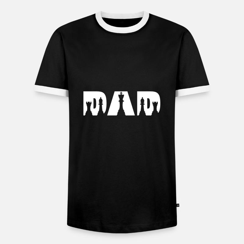 Chess dad - Men's Ringer Shirt - black/white