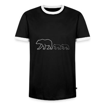 Bear Mama Uncle Papa Parents - Men's Ringer Shirt - black/white - Front - AI Model Female 172 light (172cm) & AI Model Male 178 light (178cm)