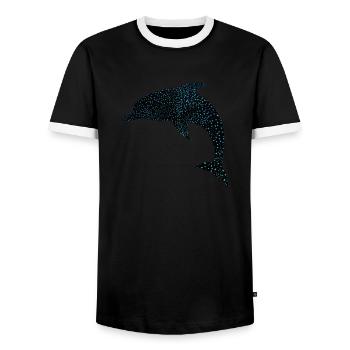 Niedlicher Delphin Mignon Dauphin - T-shirt contrasté Homme - noir/blanc - Devant - AI Model Female 172 light (172cm) & AI Model Male 178 light (178cm)