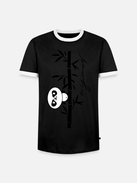 be yourself (panda) - Men's Ringer Shirt - black/white