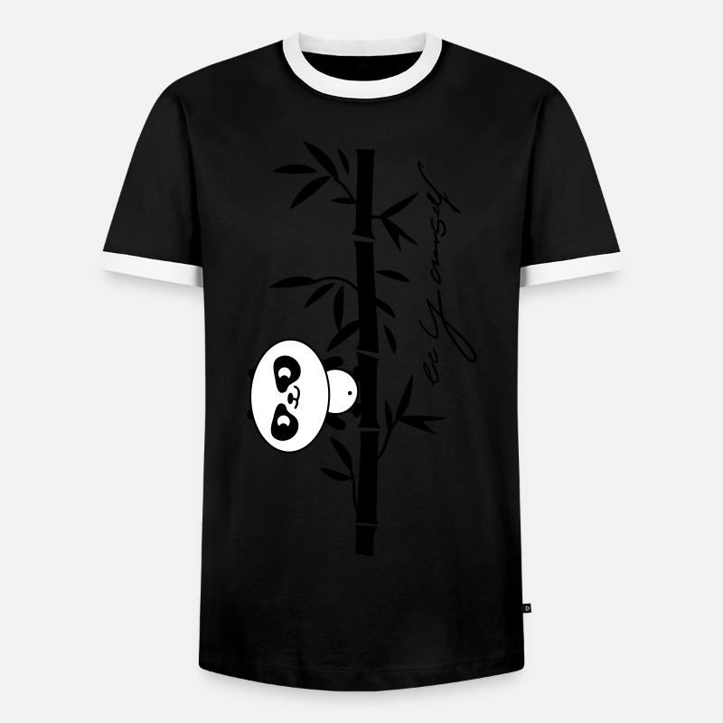 be yourself (panda) - Men's Ringer Shirt - black/white