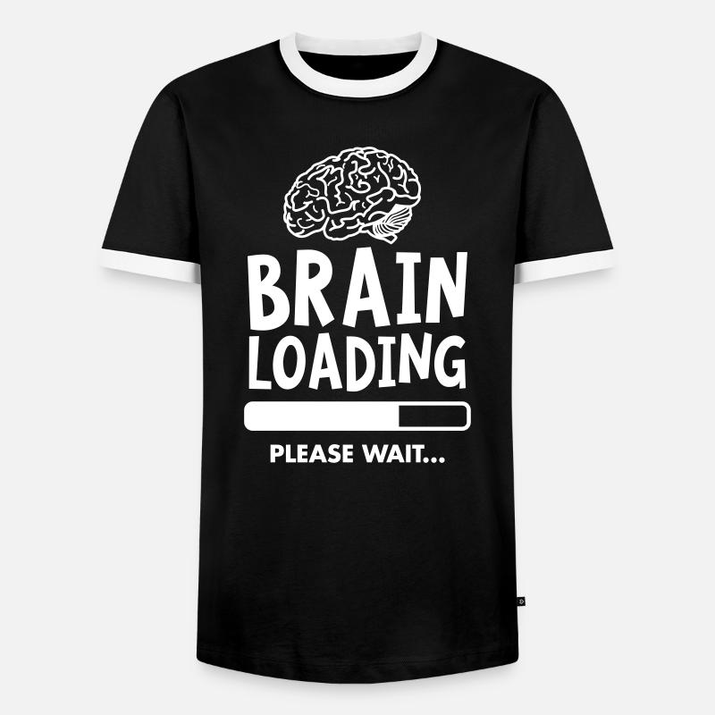 Brain Loading - Please Wait - Men's Ringer Shirt - black/white