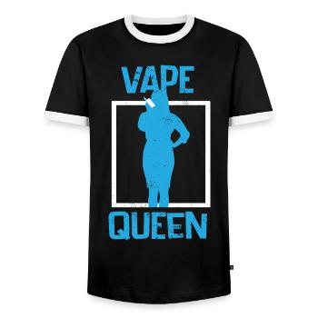 E-Cigarette E-Shisha Vapor Liquid - Men's Ringer Shirt - black/white - Front - AI Model Female 172 light (172cm) & AI Model Male 178 light (178cm)