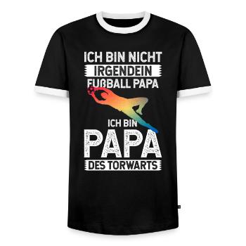 Fußball Papa Des Torwarts - Männer Kontrast-T-Shirt - Schwarz/Weiß - Vorne - AI Model Female 172 light (172cm) & AI Model Male 178 light (178cm)