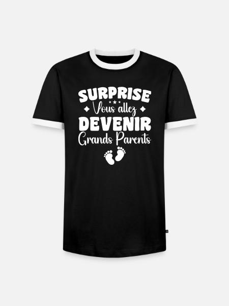 Überraschung, Sie werden Großeltern - Männer Kontrast-T-Shirt - Schwarz/Weiß