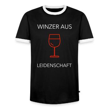 Winzer Wein Weinbauer Rotwein Geschenk - Männer Kontrast-T-Shirt - Schwarz/Weiß - Vorne - AI Model Female 172 light (172cm) & AI Model Male 178 light (178cm)