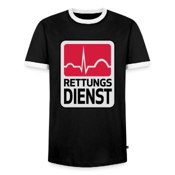 Rettungsdienst - Männer Kontrast-T-Shirt - Schwarz/Weiß - Vorne - AI Model Female 172 light (172cm) & AI Model Male 178 light (178cm)