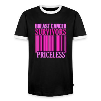 Sensibilisation inestimable au cancer du sein - T-shirt contrasté Homme - noir/blanc - Devant - AI Model Female 172 light (172cm) & AI Model Male 178 light (178cm)
