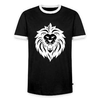 lion - T-shirt contrasté Homme - noir/blanc - Devant - AI Model Female 172 light (172cm) & AI Model Male 178 light (178cm)