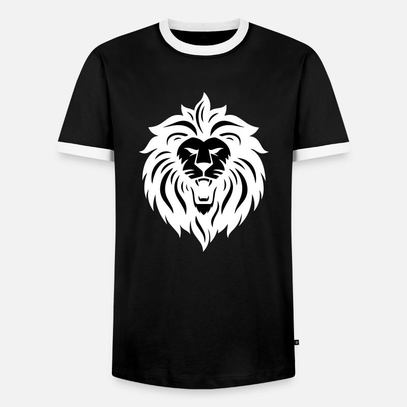 löwe - Männer Kontrast-T-Shirt - Schwarz/Weiß