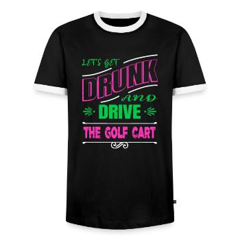 funny animals golfapparel quote golf swing funny - Men's Ringer Shirt - black/white - Front - AI Model Female 172 light (172cm) & AI Model Male 178 light (178cm)