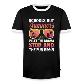 Schools Out Summer coole shirts ch / at - Männer Kontrast-T-Shirt - Schwarz/Weiß - Vorne - AI Model Female 172 light (172cm) & AI Model Male 178 light (178cm)
