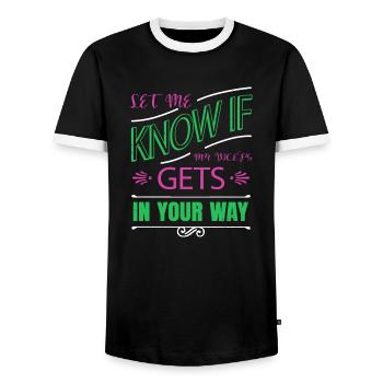 Cadeaux Films Fun Modern Funny Dictons Idée Présente - T-shirt contrasté Homme - noir/blanc - Devant - AI Model Female 172 light (172cm) & AI Model Male 178 light (178cm)