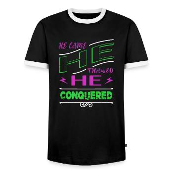 awesome cute present idea awkward funny sayings - Men's Ringer Shirt - black/white - Front - AI Model Female 172 light (172cm) & AI Model Male 178 light (178cm)