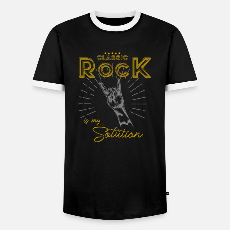 Clasic Rock is my Solution! - Männer Kontrast-T-Shirt - Schwarz/Weiß