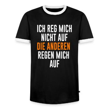 Sprüche Spruch Humor Kollege Arbeit Beruf - Männer Kontrast-T-Shirt - Schwarz/Weiß - Vorne - AI Model Female 172 light (172cm) & AI Model Male 178 light (178cm)
