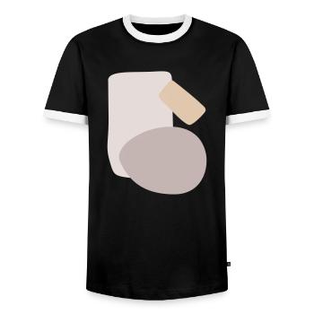 Abstraktes Design verschiedene Formen - Männer Kontrast-T-Shirt - Schwarz/Weiß - Vorne - AI Model Female 172 light (172cm) & AI Model Male 178 light (178cm)