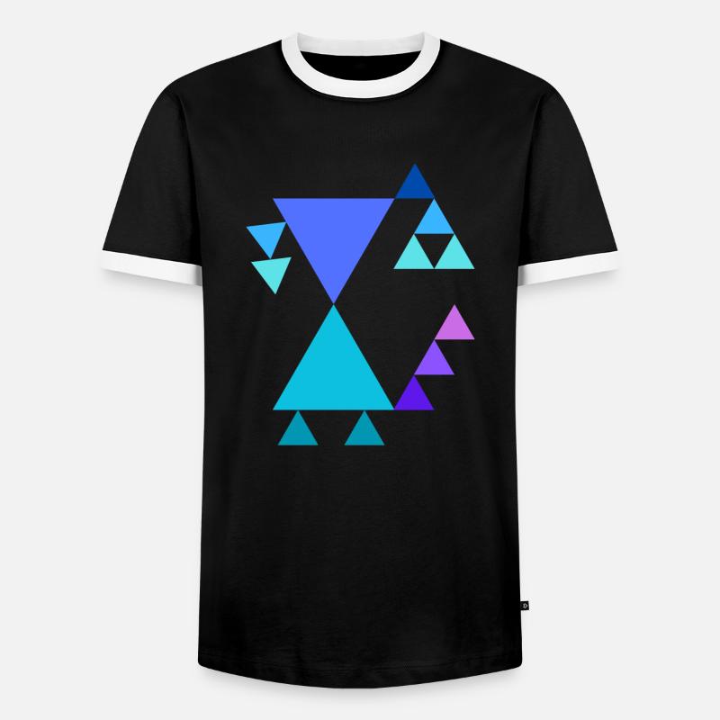 Triangle pattern - Men's Ringer Shirt - black/white