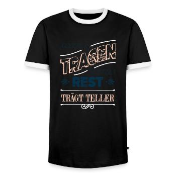 chef steak geek geburtstag vegetarier restaurant - Männer Kontrast-T-Shirt - Schwarz/Weiß - Vorne - AI Model Female 172 light (172cm) & AI Model Male 178 light (178cm)