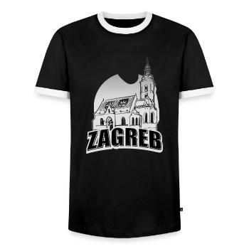Zagreb Kroatien hrvatska hrv hrv travel tourist croat - Männer Kontrast-T-Shirt - Schwarz/Weiß - Vorne - AI Model Female 172 light (172cm) & AI Model Male 178 light (178cm)