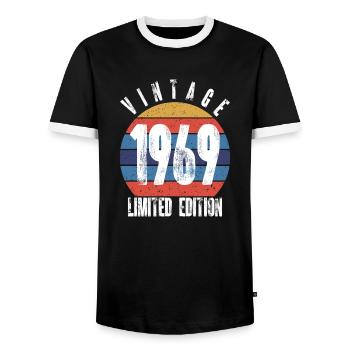 Vintage 1969 Limited Edition - T-shirt contrasté Homme - noir/blanc - Devant - AI Model Female 172 light (172cm) & AI Model Male 178 light (178cm)