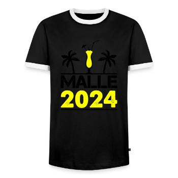 malle 2024 - Männer Kontrast-T-Shirt - Schwarz/Weiß - Vorne - AI Model Female 172 light (172cm) & AI Model Male 178 light (178cm)
