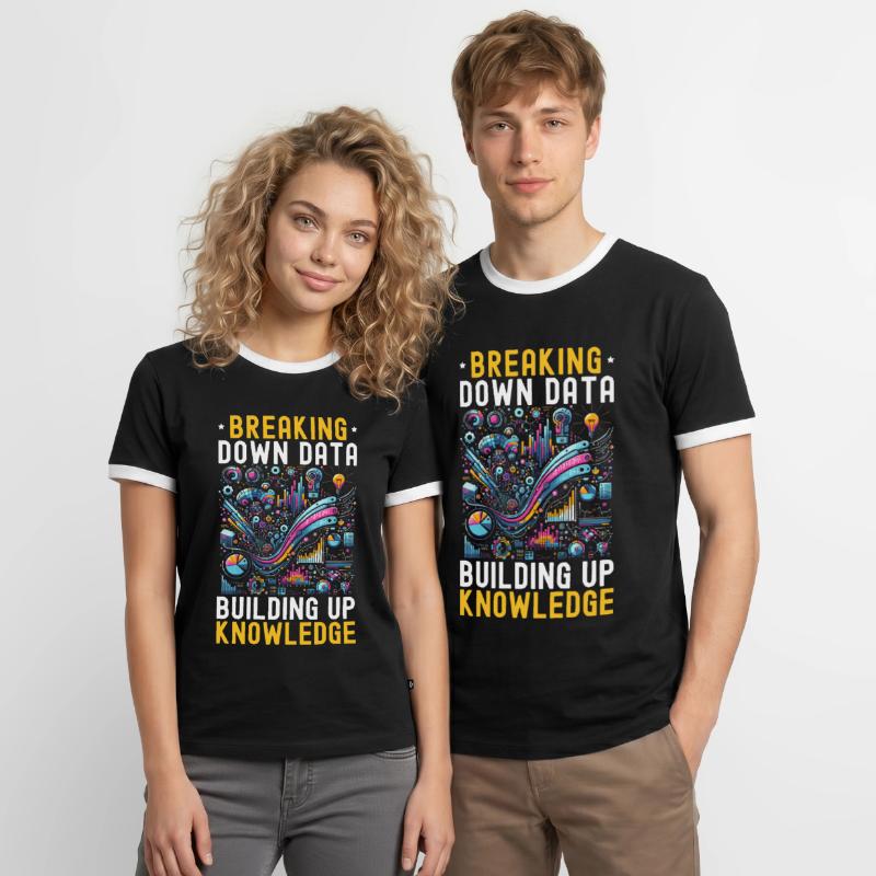 Data Science, Data Analysis, Machine Learning, Data Men's Ringer Shirt
