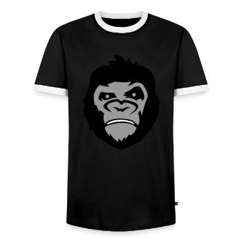 gorilla face - Männer Kontrast-T-Shirt - Schwarz/Weiß - Vorne - AI Model Female 172 light (172cm) & AI Model Male 178 light (178cm)