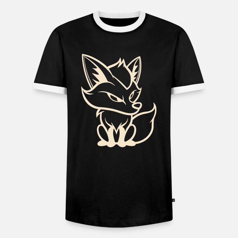 Fox Comic - Men's Ringer Shirt - black/white