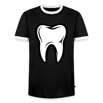 Zahn Symbol - Männer Kontrast-T-Shirt - Schwarz/Weiß - Vorne - AI Model Female 172 light (172cm) & AI Model Male 178 light (178cm)