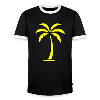Palm Outline - Men's Ringer Shirt - black/white - Front - AI Model Female 172 light (172cm) & AI Model Male 178 light (178cm)