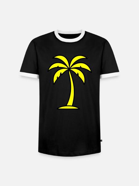Palm Outline - Men's Ringer Shirt - black/white
