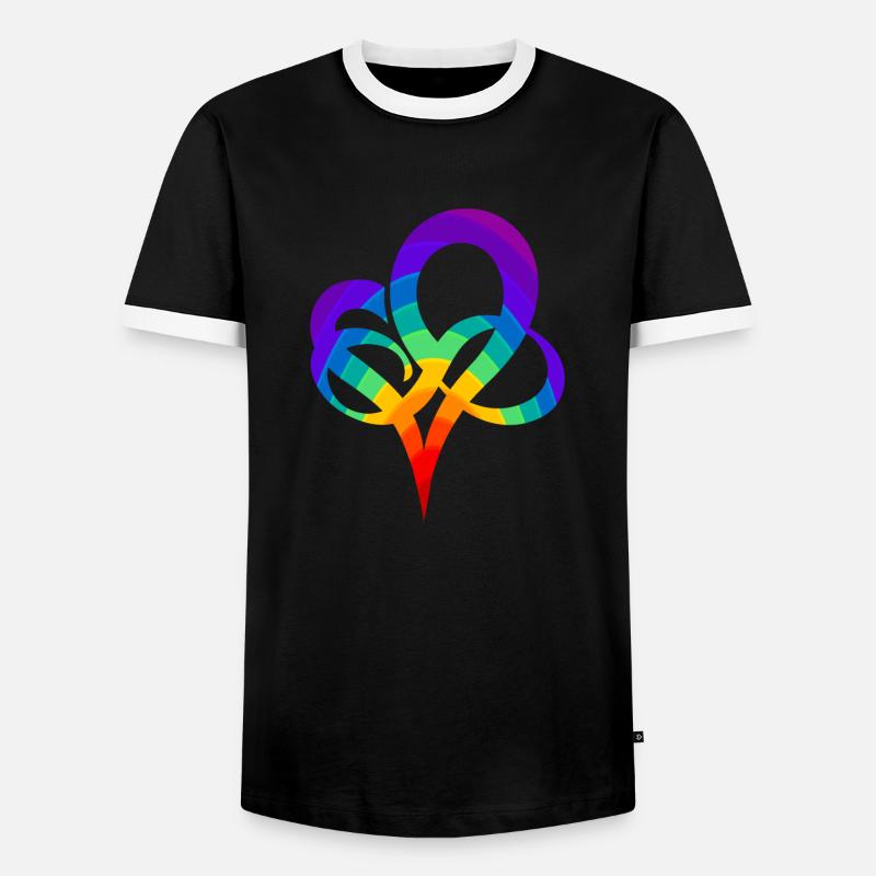 Regenbogen Herz - Männer Kontrast-T-Shirt - Schwarz/Weiß
